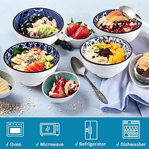 Ceramic Rice Bowls 10 oz, Japanese Style Bowl Gift Set, Assorted