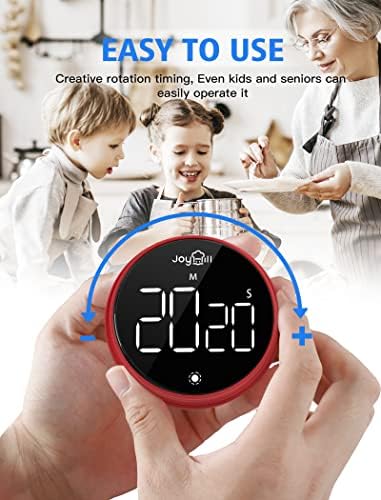 JOYHILL Digital Kitchen Timer, Large LED Display, Red