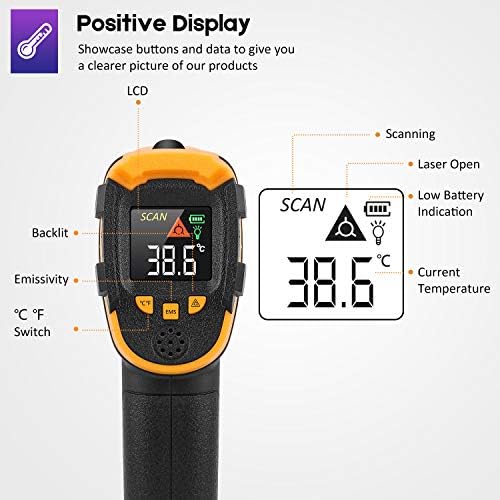 Infrared Non-Contact Thermometer, -58℉～1112℉
