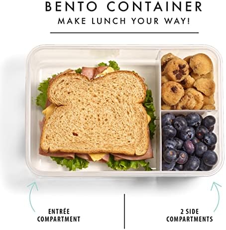 Fit & Fresh Bento Box Adult and Kids Lunch Box Container, Includes 2