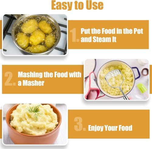 2 Pcs Potato Smasher, Mashed Potato Masher, Stainless Steel Masher