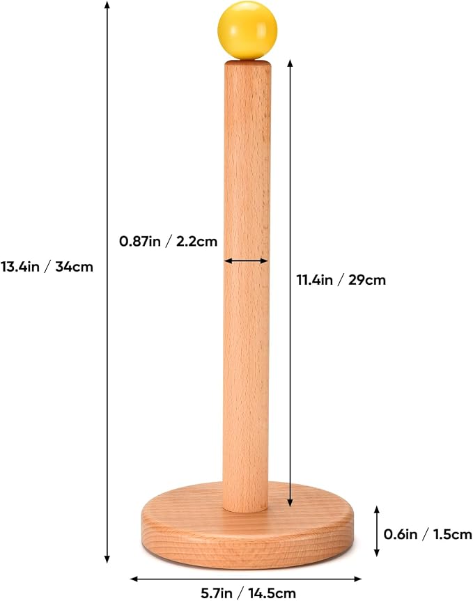 Paper Towel Holder, Wooden Kitchen Roll Stand - Image 7