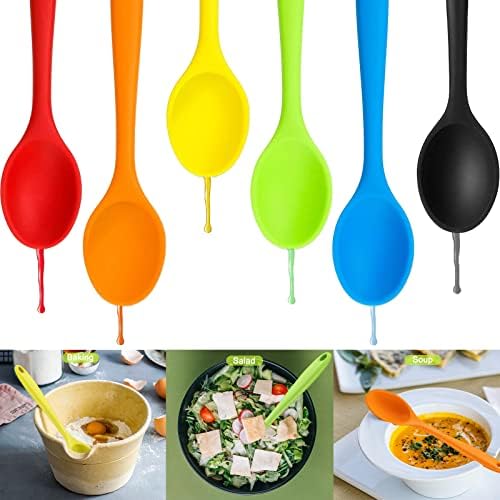 Beieverluck 12 Pack Large Silicone Cooking Spoons 10.8'' Heat