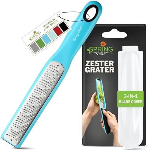 Spring Chef Premium Lemon Zester Grater with Handle - Fruits, Garlic