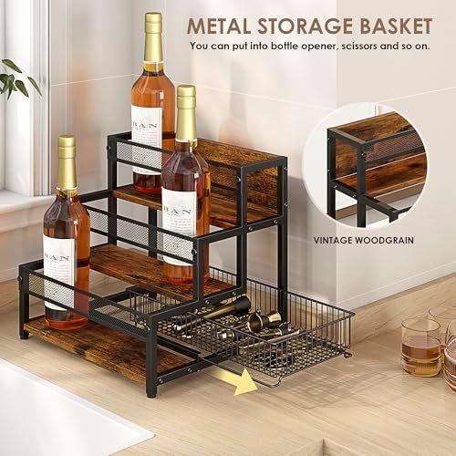 LOTEYIKE 3 Tier Coffee Syrup Rack Organizer 12 Water Bottles Holder