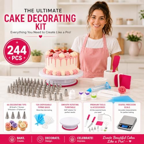 Baking Decoration Kit – with Premium Digital scale, Complete 244-Piece