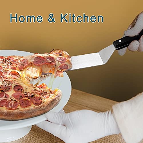 Leonyo Stainless Steel Long Narrow Metal Spatulas, 2 Pack