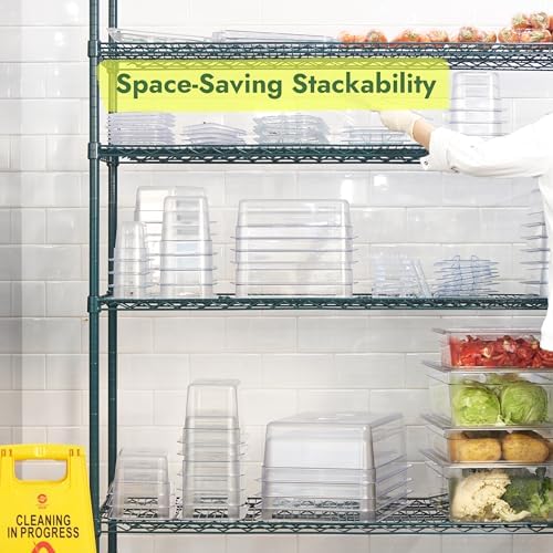 CURTA 6-Pack 1/9 Size 4" Deep NSF Polycarbonate Food Pans with Handled