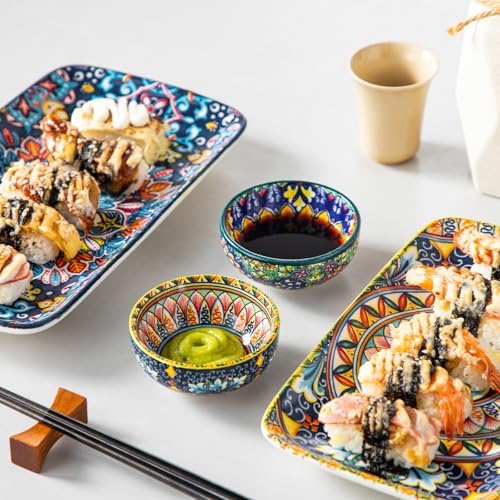 vancasso SIMI 2.7 Oz Ceramic Dipping Bowls Set of 6, Bohemian Sauce