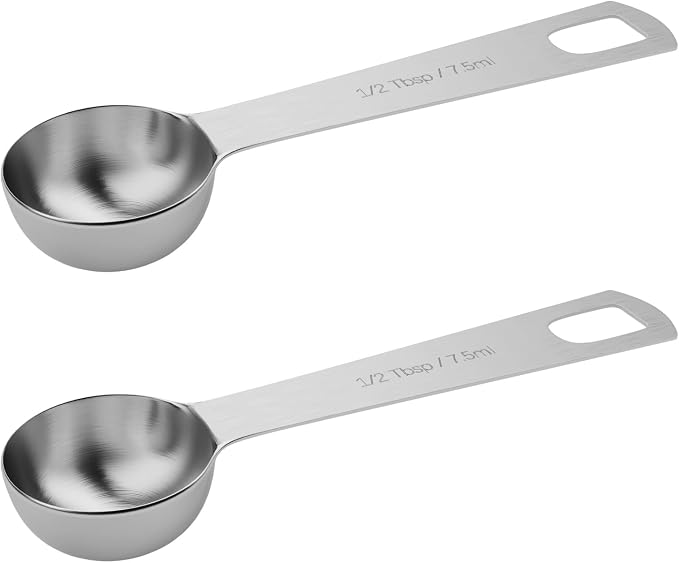 2PCS 1/2tbsp Single Measuring Spoon, Stainless Steel Individual Teaspoons Only by BERYLER