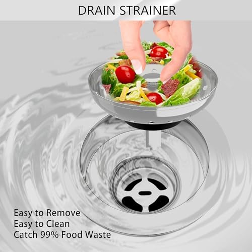 Kitchen Sink Drain Assembly, 3-1/2 Inch, Brushed Stainless Steel