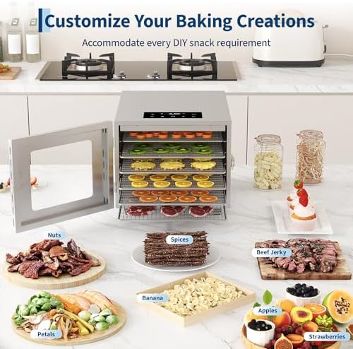 OUTLANE Food Dehydrator, 6-Tray 304 Stainless Steel