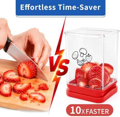 2 PCS Fruit Slicer Cup, Speed Cutter for Strawberry Banana Grape