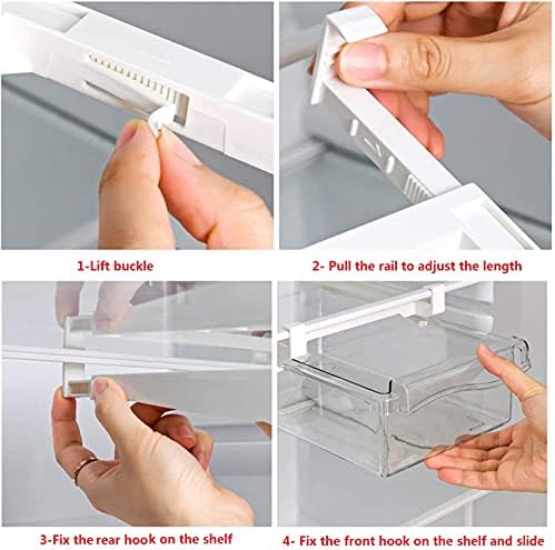 Refrigerator Pull Out Bin,Fridge Drawer Organizer, Refrigerator