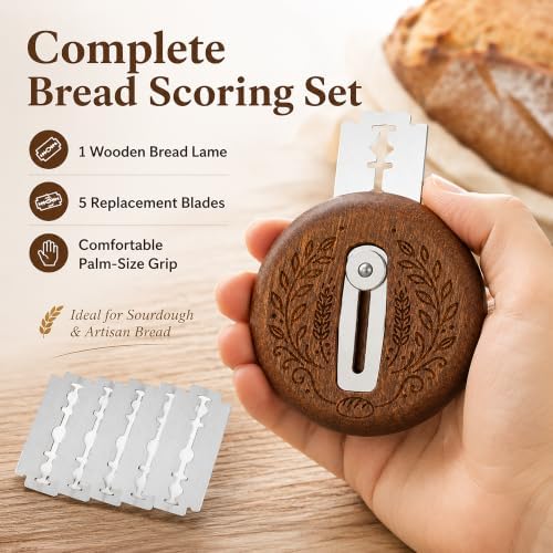 Wood Bread Lame, Bread Cutting Magnetic Retractable Sourdough Scoring