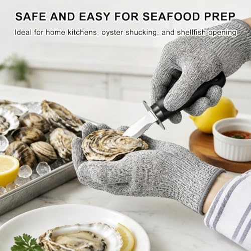 Oyster Knife Set, 2 Knives & 2 Pairs Level 5 Gloves