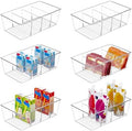 Vtopmart 6 Pack Food Storage Organizer Bins, Clear Plastic, 4