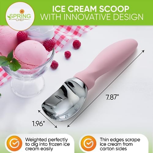 Spring Chef Ice Cream Scoop and Magnetic Measuring Spoons Set Bundle