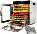 Commercial Food Dehydrator Machine, 12 Stainless Steel Trays