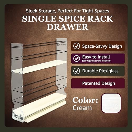 Vertical Spice Narrow Spice Rack - Sliding Spice Jars Organizer