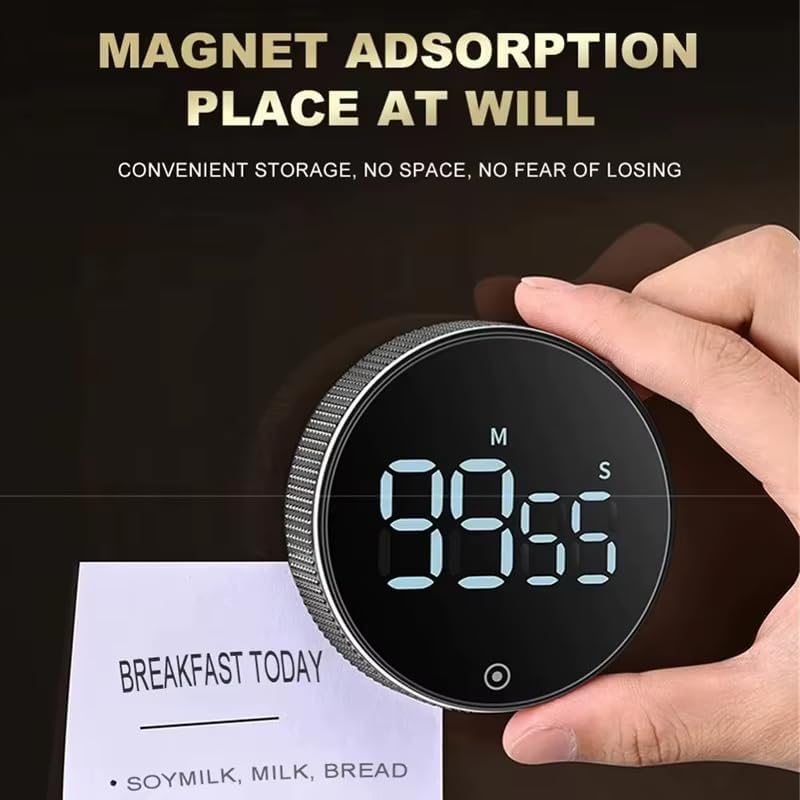 Digital Kitchen Timer, Large LED, Magnetic Countdown