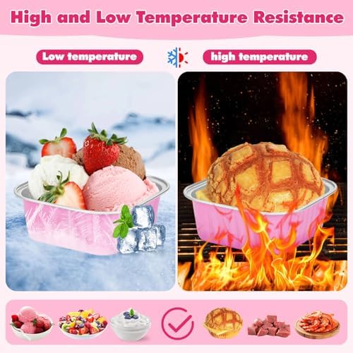 selizo 60 Pack 10oz Mini Disposable Cake Pans with Lids, Aluminum Foil