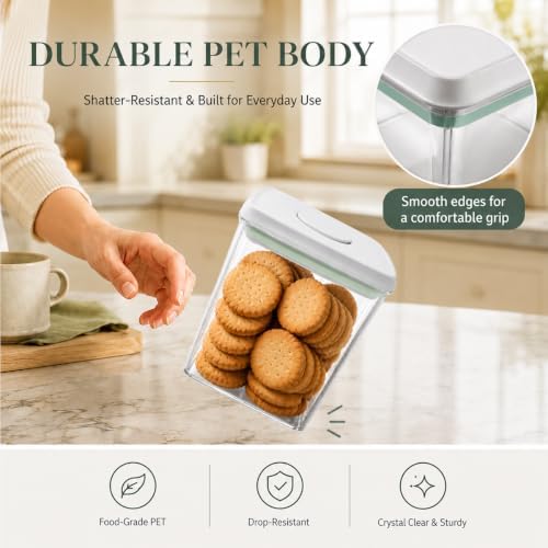 6-Piece Airtight Food Storage Containers, Clear Stackable Pop Lid