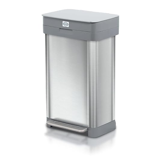 Clorox 13 Gallon Trash Can - 50L Kitchen Trash Can - Rectangular Stainless by Clorox