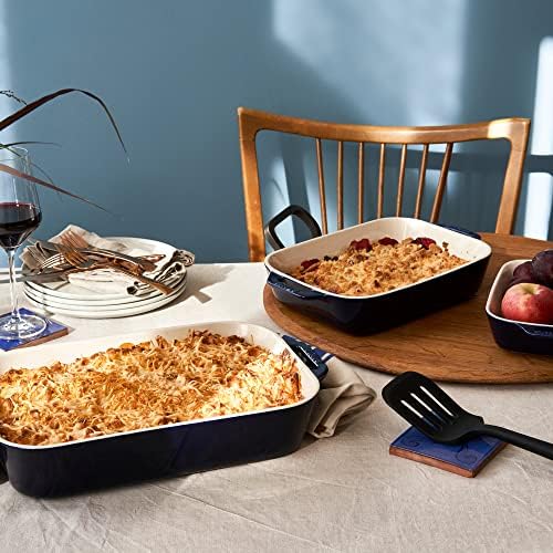 Staub 3-Pc Ceramic Baking Dish Set, Dark Blue