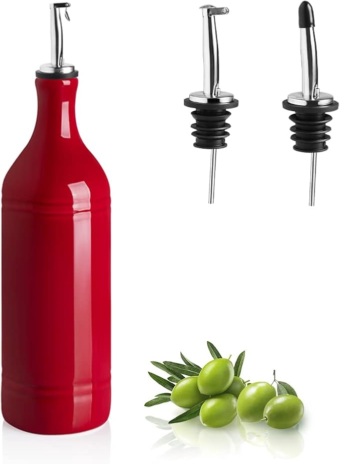 Sweejar Large Ceramic Olive Oil Dispenser Bottle, Opaque Oil Cruet Protects to by Sweejarco1949