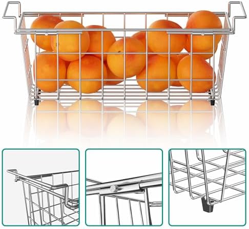 SANNO Chest Freezer Baskets, Stainless Steel Storage Organizer Bins