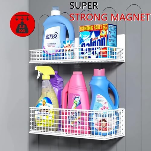 Magnetic Shelf Fridge Basket Bin Washer Dryer Locker Whiteboard