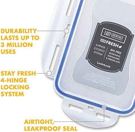LOCK & LOCK LocknLock Easy Essentials Airtight Rectangular Tall Food