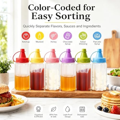 8 Pcs Mini Ketchup Squeeze Bottles 1 OZ Condiment Bottle Mini Sauce