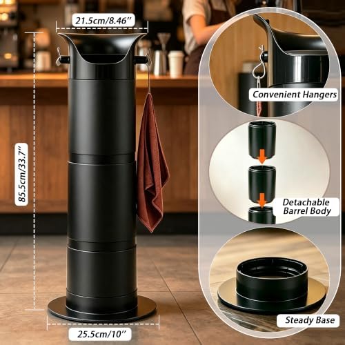 Espresso Knock Box for Coffee Grounds, Detachable Coffee Knock Box