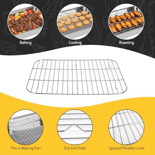 12.7"15.5" Stainless Steel Roasting Pans with Handles, Baking Pan for
