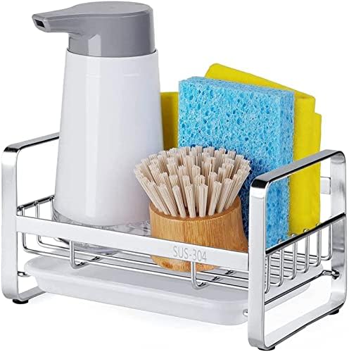HULISEN Kitchen Sponge Holder, 304 Stainless Steel, Silver