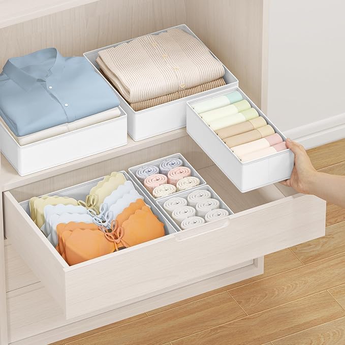 DIMJ Drawer Organizer Clothes, 14 Pack Dresser Organizer, Foldable Closet - Image 3