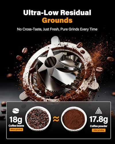 SHARDOR Single-Dose Coffee Grinder, 80 Settings, Black