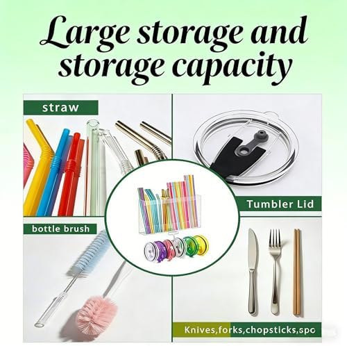 10''Straw Storage for Cabinet Door with Tumbler Straw Organizer,Large