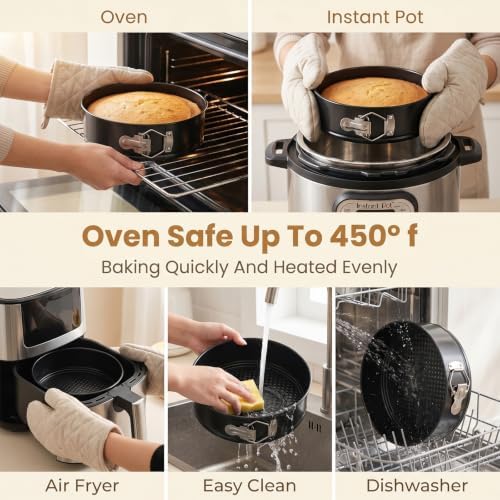 3 Pcs Springform Pan Set, 5 7 9 Inch Nonstick Spring Form Pan