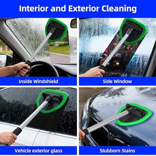 Windshield Cleaner Tool with Extendable Handle up to 19.7"