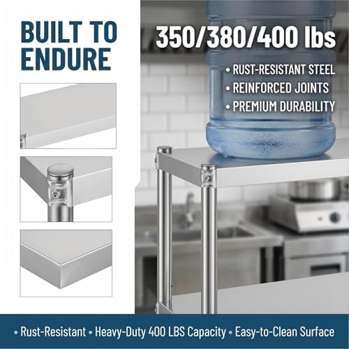 KUARBARR 2-Tier Stainless Steel Shelf, 12 x 30 Inch