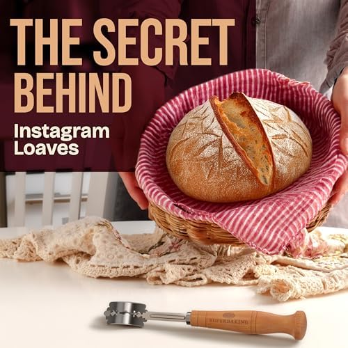 Superbaking Bread Lame with 5 Extra Blades, Classic Ergonomic Wooden