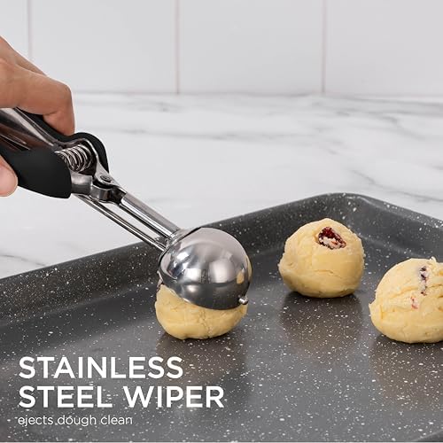Social Chef Stainless Cookie Scoop Set - Small Cookie Dough Scooper
