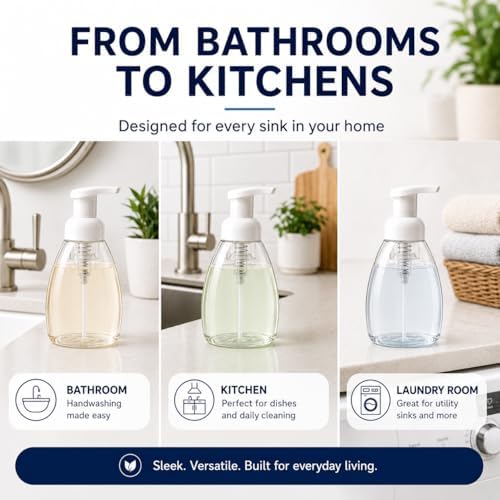 Bar5F Foaming Soap Dispenser Pump Bottle 8.5-Ounce Pack of 2