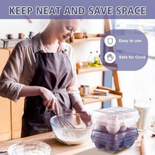 6-Pack 6-Grid Egg Storage Boxes, Blue and Transparent
