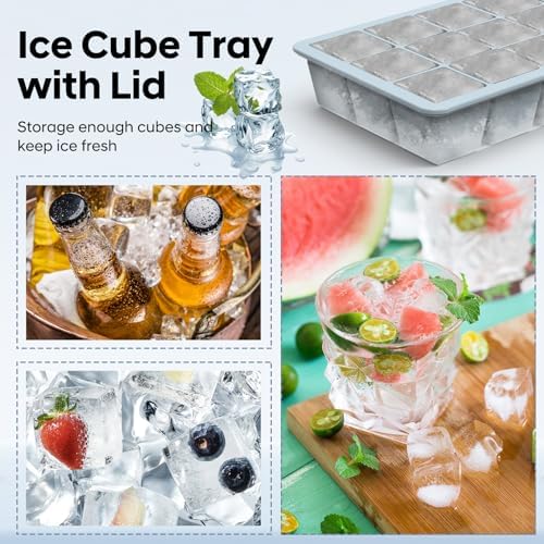 Silicone Ice Cube Tray 3 Pack, HANCELANT Ice Cube Mold, Ice Trays for