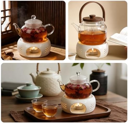 Teapot Warmer Base,Ceramic Teapot Warmer, for Keeping Tea Warm and
