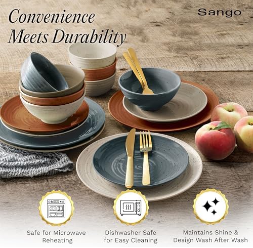 Sango Siterra Painter's Palette 16-Piece Stoneware Dinnerware Set